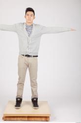 Whole Body Man T poses Asian Casual Slim Studio photo references